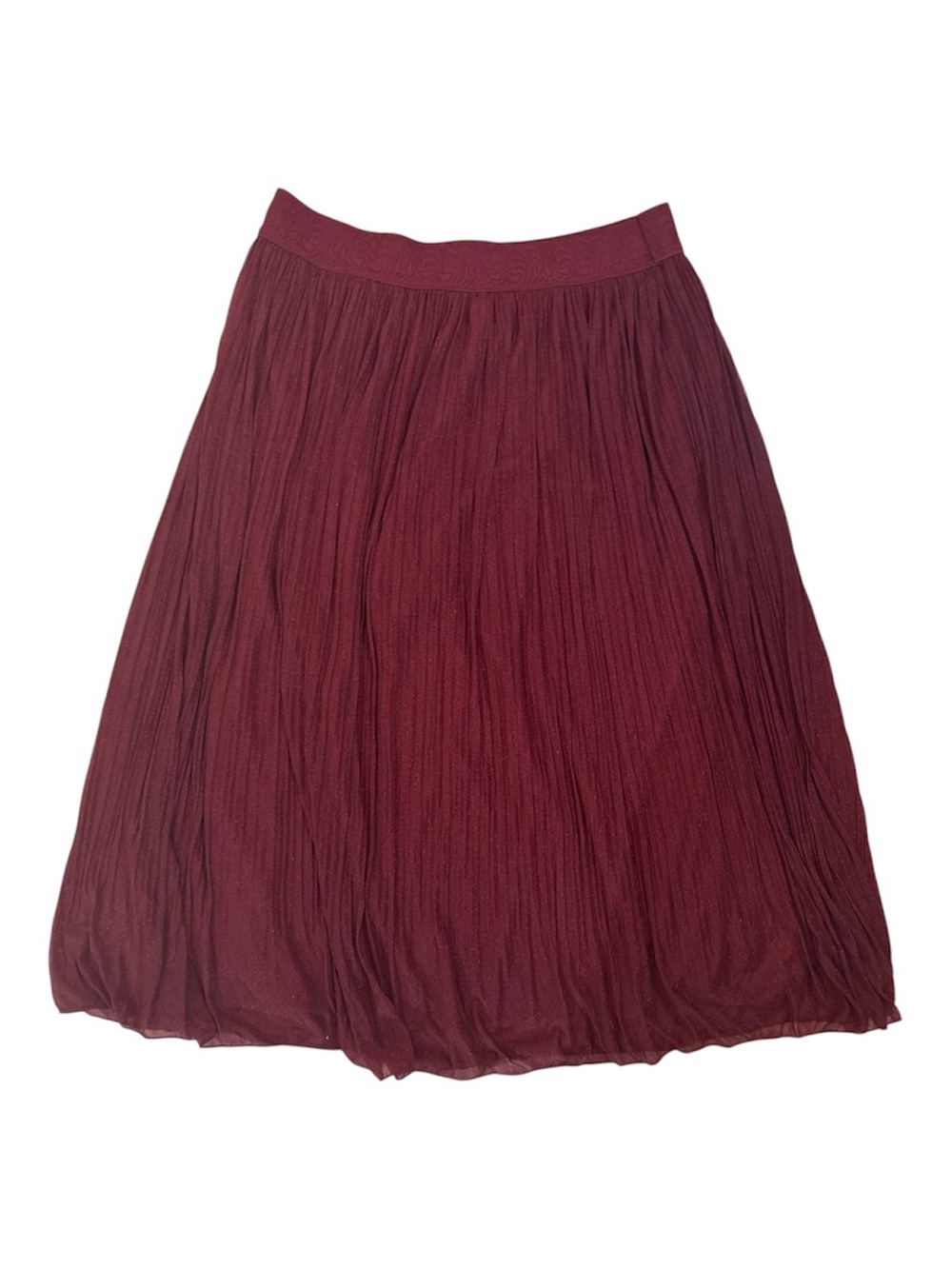 ⭐️ Metrowear Burgundy Pleated Midi Skirt- size Large